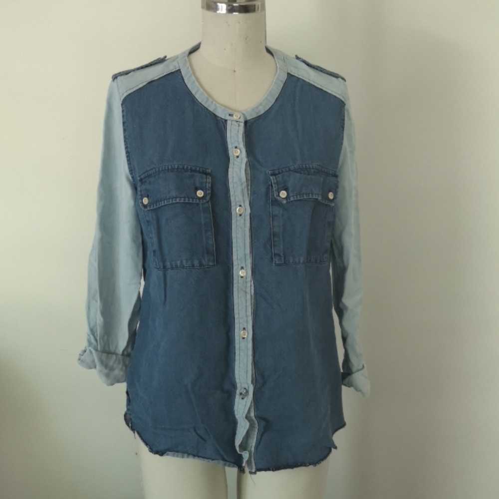 WILFRED Chambray denim top